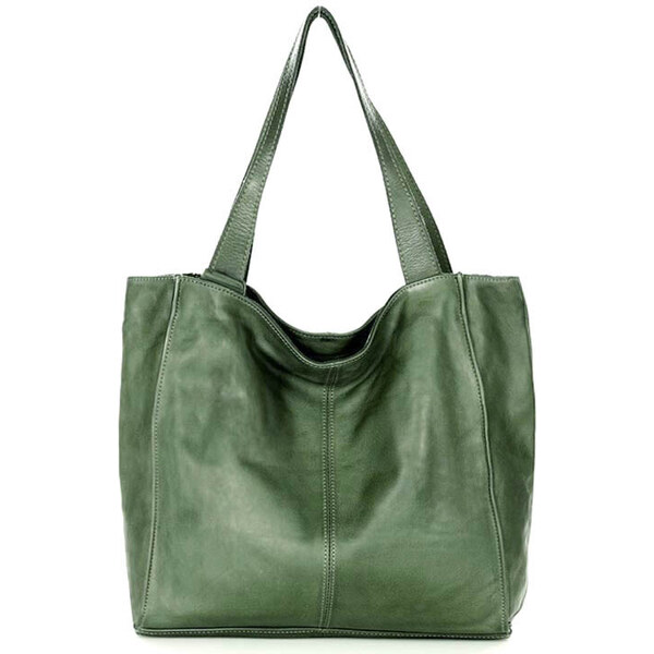 Marco Mazzini handmade MARCO MAZZINI Kožená shopper taška | zelená 56621302