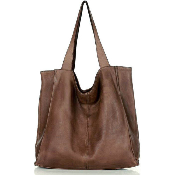 Marco Mazzini handmade MARCO MAZZINI Kožená shopper taška | tmavohnedá 56621303