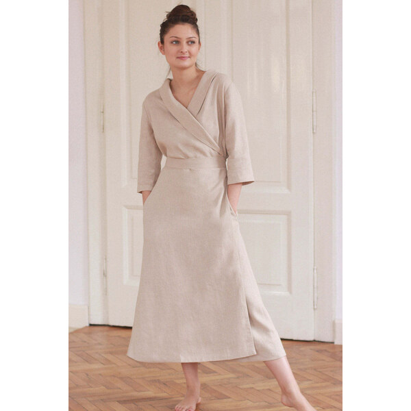 Lotika Linen Ľanové zavinovacie maxi šaty Lotika 63333875