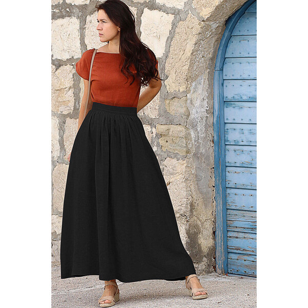 Lotika Linen Česká ľanová dlhá sukňa Lotika 63333915