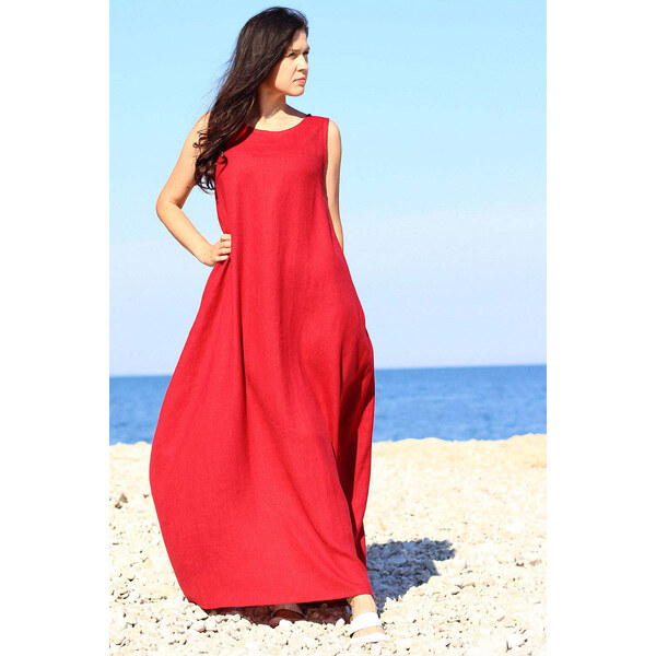 Lotika Linen České ľanové balónové maxi šaty 63333942