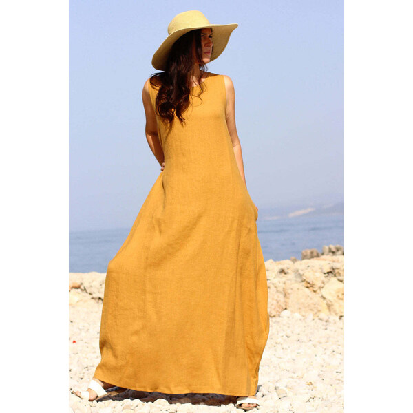 Lotika Linen České ľanové balónové maxi šaty 63333943