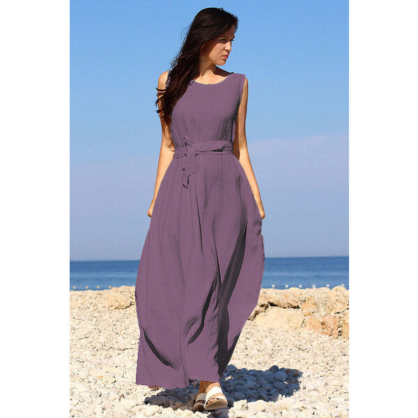 Lotika Linen České ľanové balónové maxi šaty 63333947