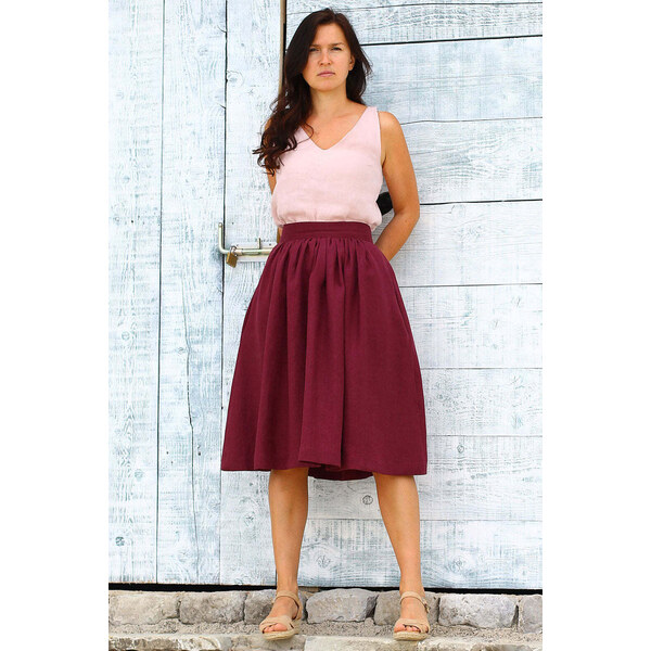 Lotika Linen Česká ľanová áčková sukňa Lotika 63333906