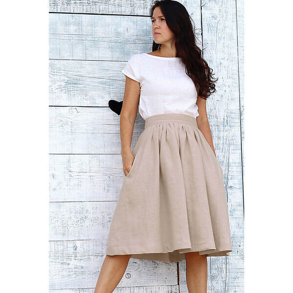 Lotika Linen Česká ľanová áčková sukňa Lotika 63333908