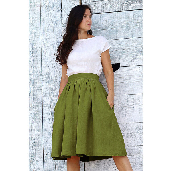 Lotika Linen Česká ľanová áčková sukňa Lotika 63333909