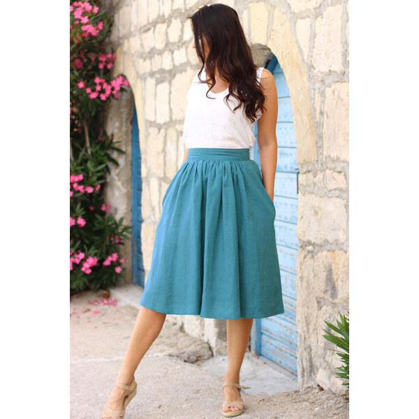 Lotika Linen Česká ľanová áčková sukňa Lotika 63333910