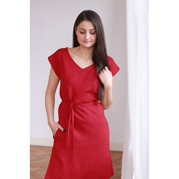 Lotika Linen Ľanové krátke letné šaty 63334053