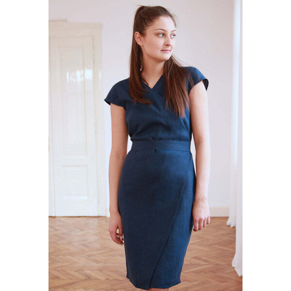 Lotika Linen Ľanové zavinovacie šaty 63334009