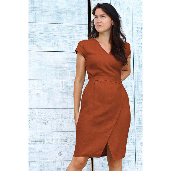 Lotika Linen Ľanové zavinovacie šaty 63334011