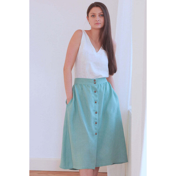 Lotika Hemp Konopná sukňa na gombíky 63334071