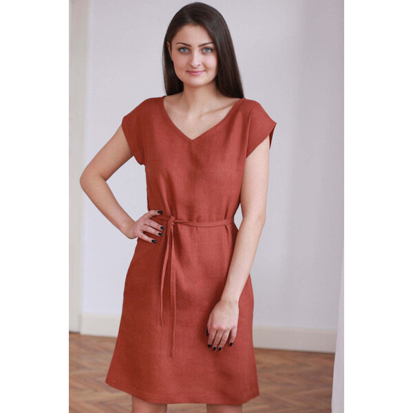 Lotika Linen Ľanové krátke letné šaty 63334060