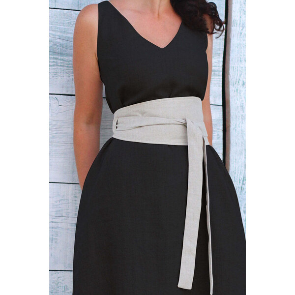 Lotika Linen Široký ľanový opasok 63334104