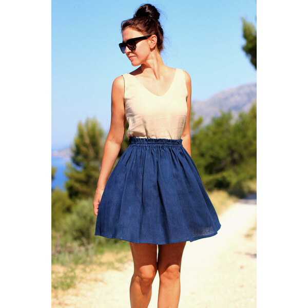 Lotika Linen Ľanová mini sukňa 63334394