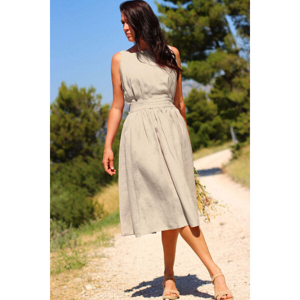 Lotika Linen Ľanové šaty s odhaleným chrbtom 63334153