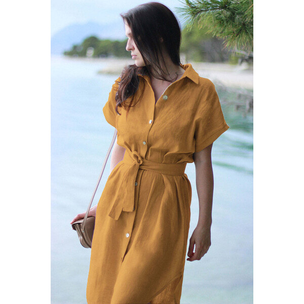 Lotika Linen Košeľové ľanové šaty 63334160