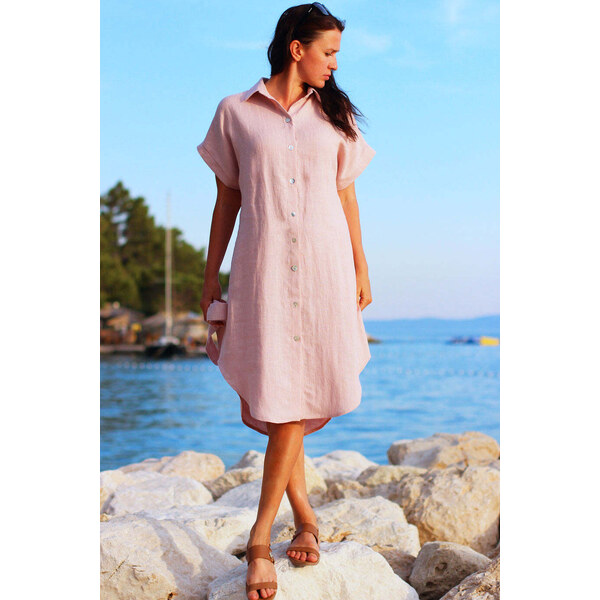Lotika Linen Košeľové ľanové šaty 63334163