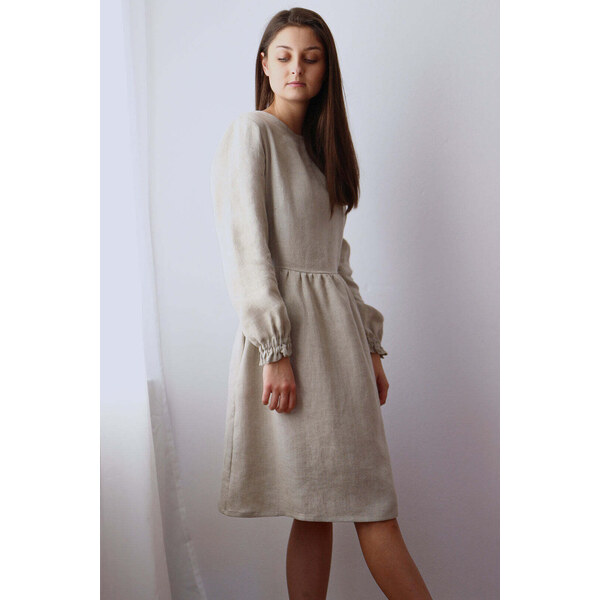 Lotika Linen Ľanové šaty s dlhým rukávom 63334188