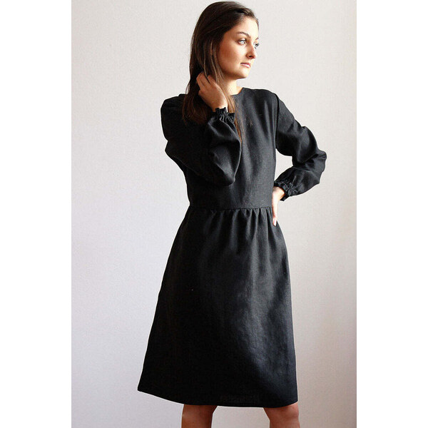 Lotika Linen Ľanové šaty s dlhým rukávom 63334189