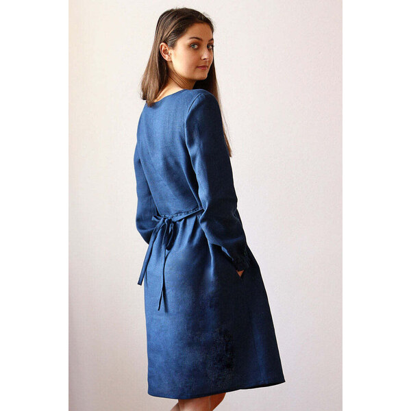 Lotika Linen Ľanové šaty s dlhým rukávom 63334193