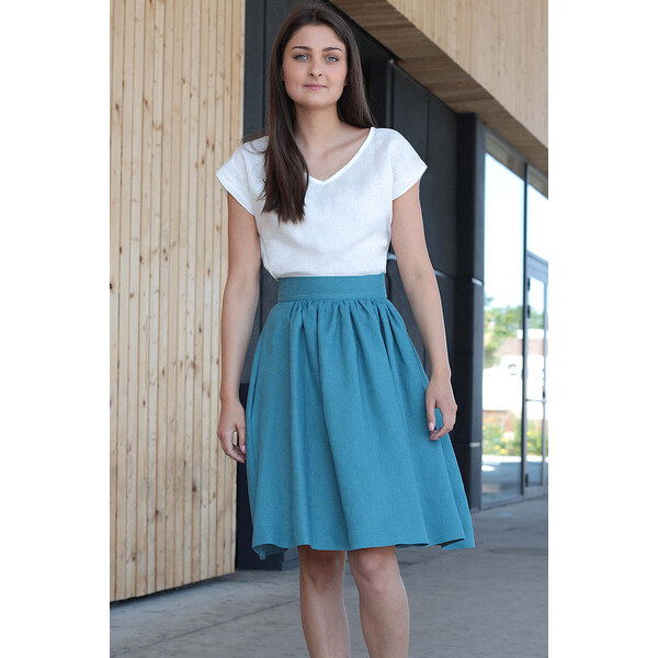 Lotika Linen Jednofarebná ľanová sukňa 63334222