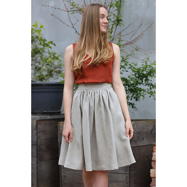 Lotika Linen Jednofarebná ľanová sukňa 63334224