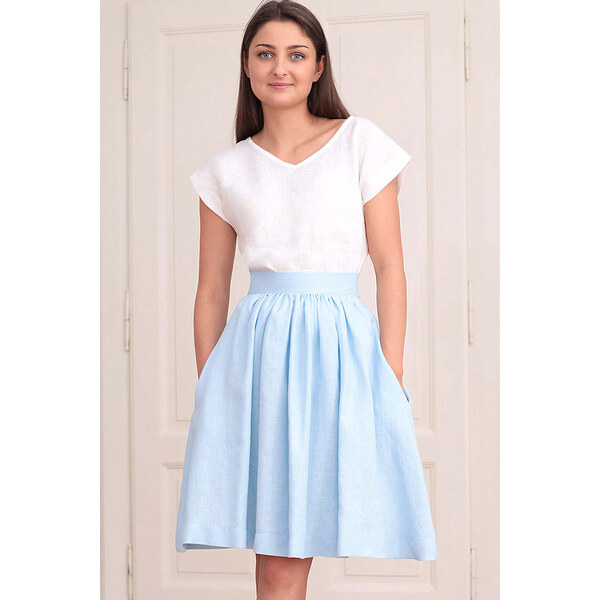 Lotika Linen Jednofarebná ľanová sukňa 63334227