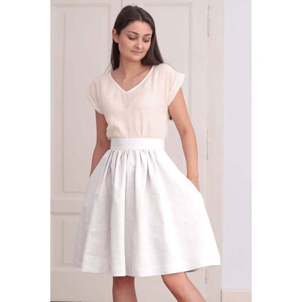 Lotika Linen Jednofarebná ľanová sukňa 63334231