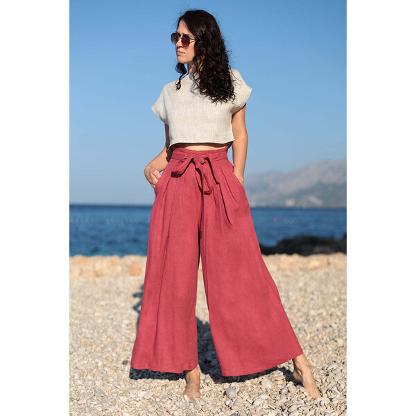 Lotika Linen Ľanové široké nohavice 63334245