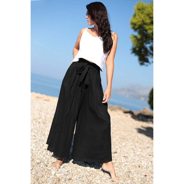 Lotika Linen Ľanové široké nohavice 63334246