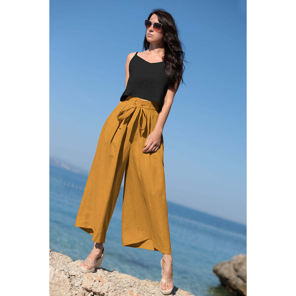 Lotika Linen Ľanové široké nohavice 63334249