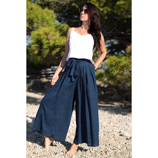 Lotika Linen Ľanové široké nohavice 63334252