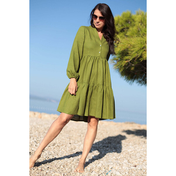 Lotika Linen Voľné ľanové šaty 63334243