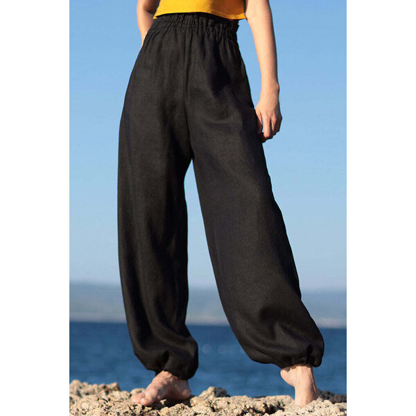 Lotika Linen Ľanové háremové nohavice zoštíhľujúce 63334298