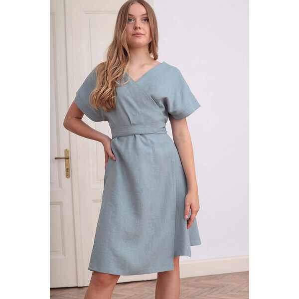Lotika Linen Ľanové zavinovacie šaty obojstranné 2v1 63334328