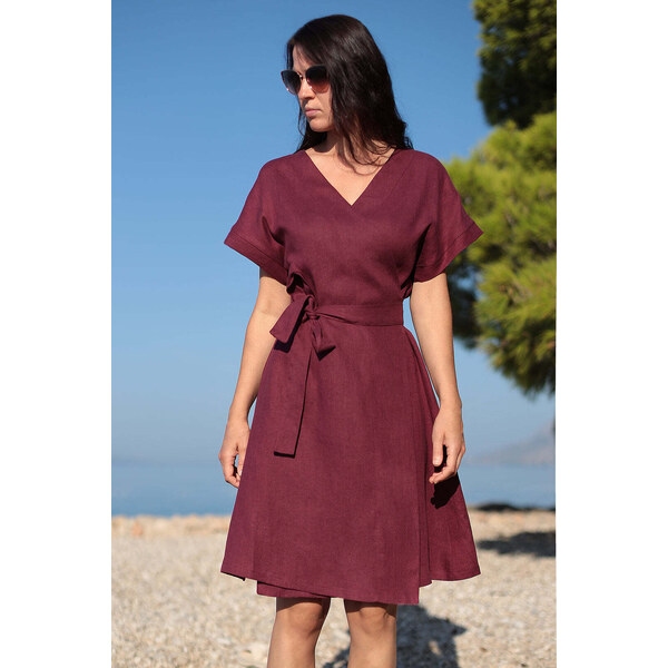 Lotika Linen Ľanové zavinovacie šaty obojstranné 2v1 63334320