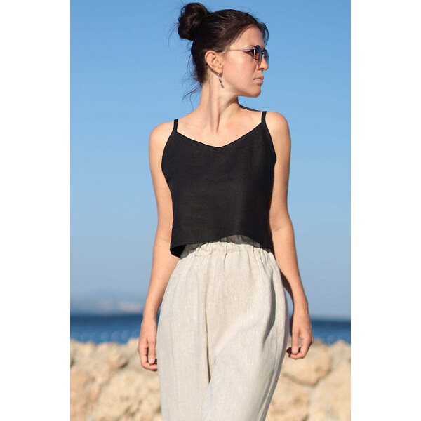 Lotika Linen Krátke ľanové tielko 63334333