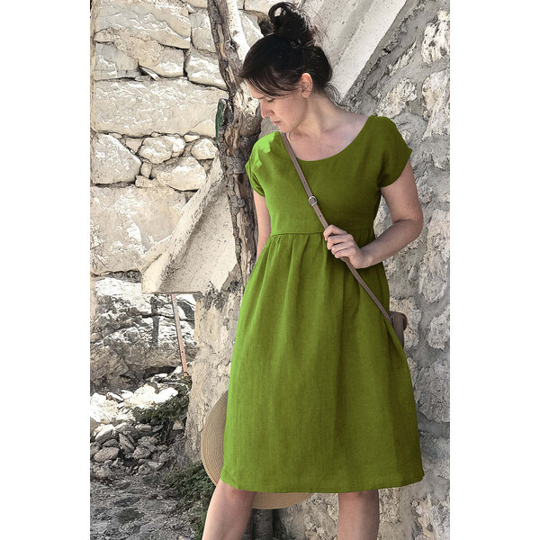 Lotika Linen České ľanové šaty na zaväzovanie 63334381