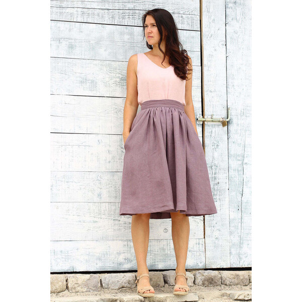 Lotika Linen Česká ľanová midi sukňa 63334387