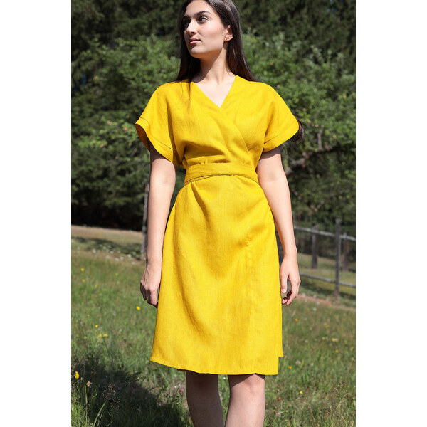 Lotika Linen Ľanové zavinovacie šaty obojstranné 2v1 63334323