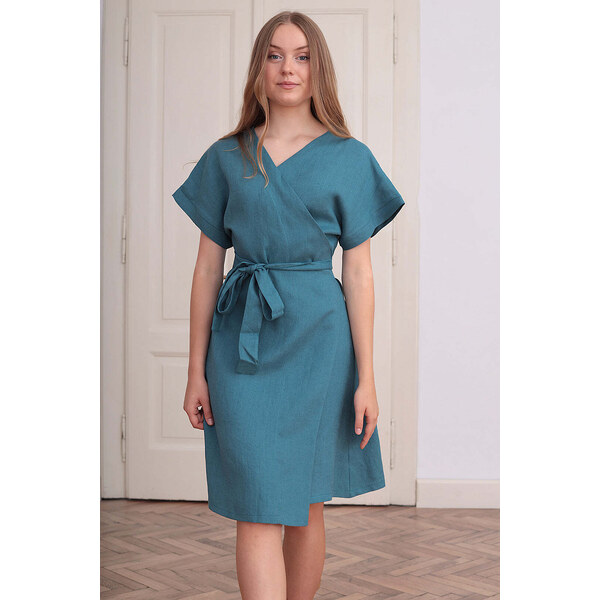 Lotika Linen Ľanové zavinovacie šaty obojstranné 2v1 63334325