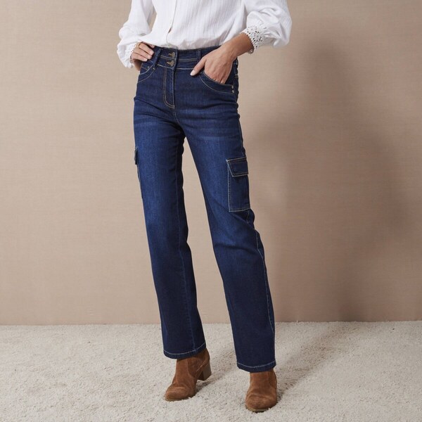 Rovné cargo džínsy tmavomodrá 044 Blancheporte 56784381