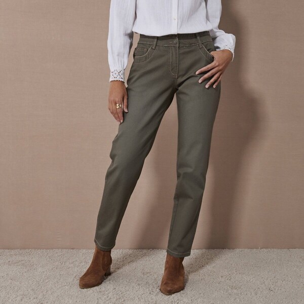 Rovné cargo džínsy khaki 048 Blancheporte 57058930