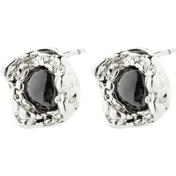 Pilgrim Náušnice Ryper čierna / strieborná 56727143