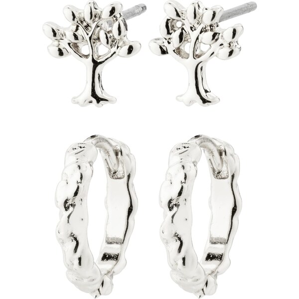 Pilgrim Náušnice Piper strieborná 56727419