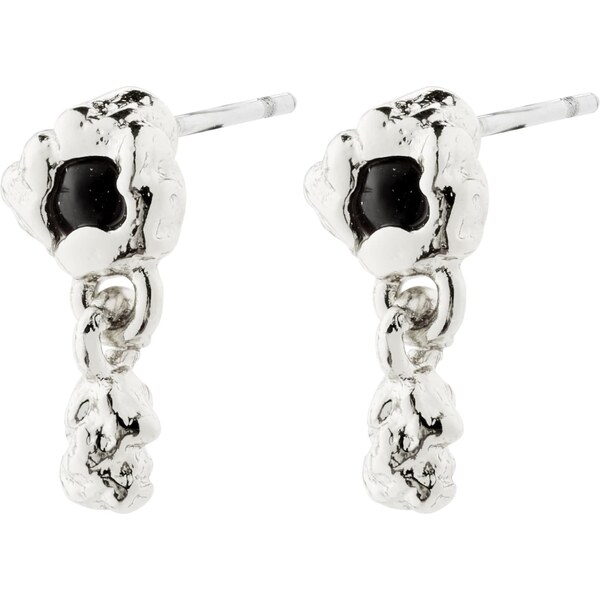 Pilgrim Náušnice Ryper čierna / strieborná 56727532