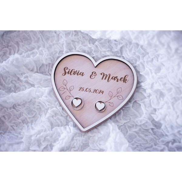 Tanierik na obrúčky srdce Lístočky 56744911
