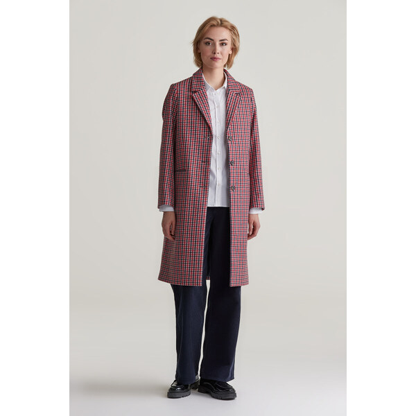 KABÁT GANT PATTERN CLASSIC TAILORED WOOL COAT BRIGHT RED 56755570