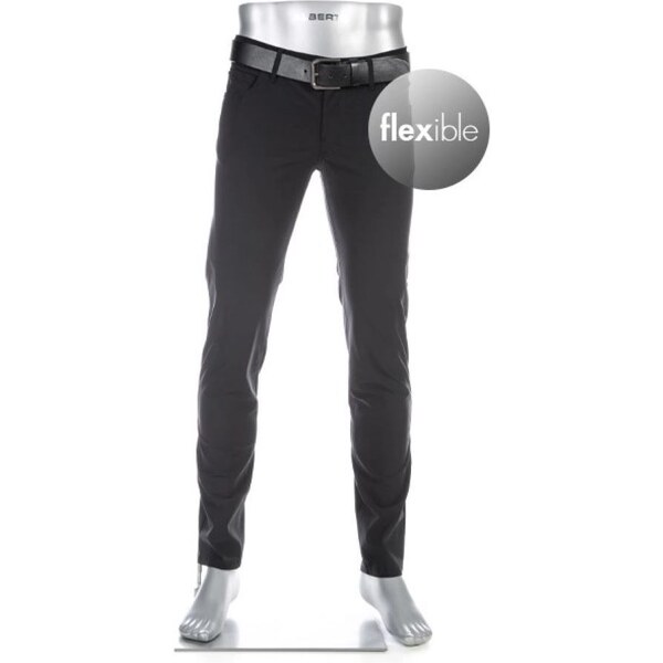 Pánske čierne Jersey Revolutional nohavice ALBERTO slim fit 56769725