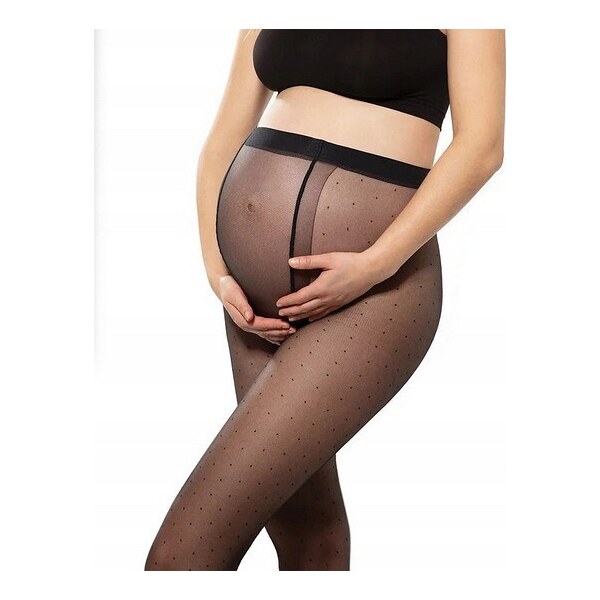 Čierne vzorované tehotenské silonky Gatta Body Protect 01 20 den Mama 42879196
